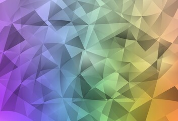 Light Multicolor vector template with crystals, triangles.