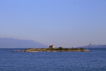 little island with church on it