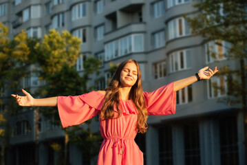 Beautiful woman enjoying the sun