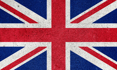 United Kingdom flag on a plastered wall