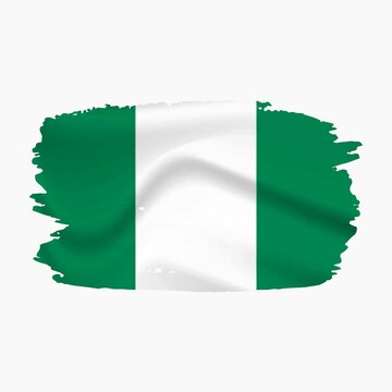 Brush Stroke Flag of Nigeria Vector Illustration