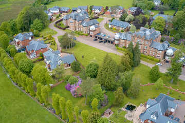 Luxury countryside rural village aerial view from above in St Andrews Scotland UK