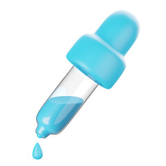 3d icon render of medical dropper isolated on white background, clipping path.