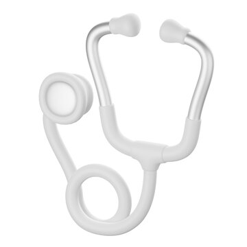 3d icon render of stethoscope isolated on white background, clipping path.