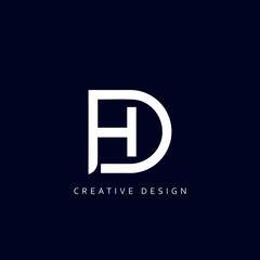 Letter HD Logo Design Using letter H and D , HD Monogram