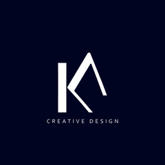 Letter KA Logo Design Using letter K and A , KA Monogram - obrazy, fototapety, plakaty