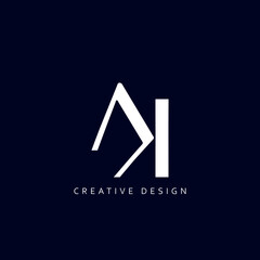 Letter AK Logo Design Using letter A and K, AK Monogram