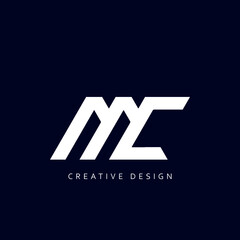 Letter MC Logo Design Using letter M and C , MC Monogram - obrazy, fototapety, plakaty