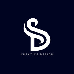 Letter SD or DS Logo Design Using letter D and S , DS or SD Monogram
