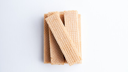 Crispy wafers isolated on a white background