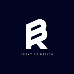 Letter BR or RB Logo Design Using letter B and R , RB or BR Monogram - obrazy, fototapety, plakaty