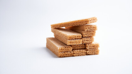 Crispy wafers isolated on a white background