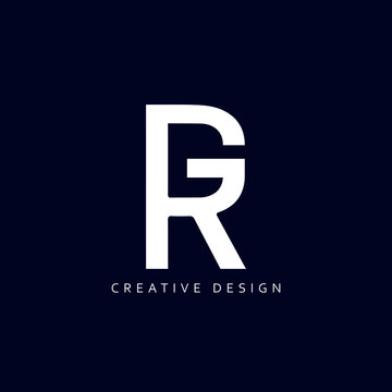 Letter GR or RG Logo Design Using letter R and G , RG or GR Monogram