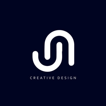 Letter UN or JN Logo Design Using letter J and N , JN or UN Monogram