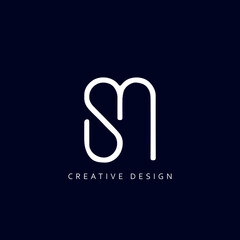 Letter SM Logo Design Using letter S and M , SM Monogram