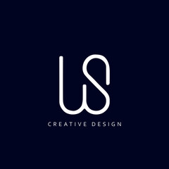 Letter WS Logo Design Using letter W and S , WS Monogram