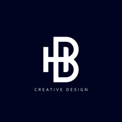 Alphabet letter icon logo HB or BH