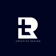 Obraz premium Alphabet letter icon logo RT or TR