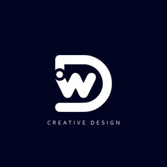 Alphabet letter icon logo WD or DW