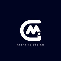 Alphabet letter icon logo CM or GM