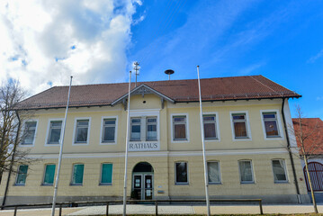 Rathaus Heimertingen im schwäbischen Landkreis Unterallgäu, Bayern 