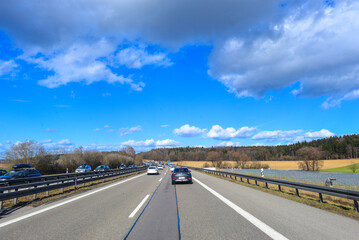 A7 Memmingen Richtung Ulm vor Dreieck Hittistetten 