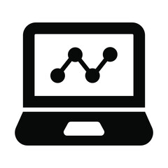 laptop Finance Related Vector Line Icon. Editable Stroke Pixel Perfect.