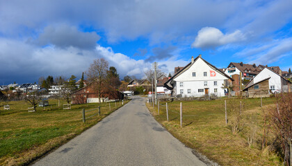 Fototapeta na wymiar Augwil-Lufingen Bezirk Bülach im Zürcher Unterland