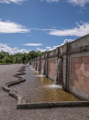 Water Parterre in marble on the Drottningholm island a sunny summer day in Stockholm