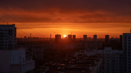 sunset over the city