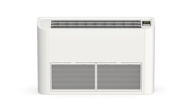 Floor mounted air conditioner blowing cold air
