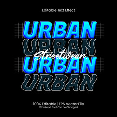 Editable Text Effect Urban Stacked T-shirt design Street Wear style