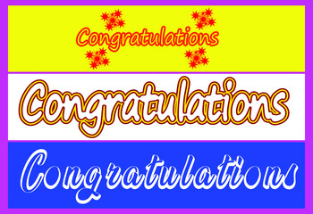 Congratulations logo, sticker and icon design template