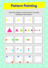 This worksheet is a pattern completion activity anda painting