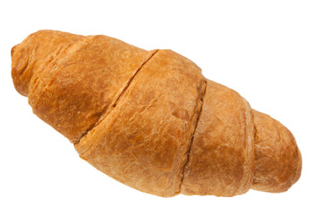 croissant on a white background.french bun on the table. baking concept. baked brown croissant