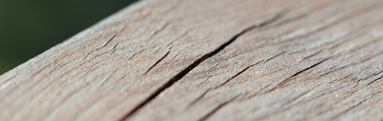 Banner with a wooden board close-up. Selective focus