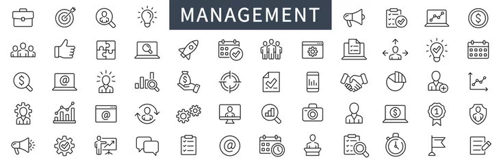Foto op Canvas Business and management line icons set. Management icon collection. Vector illustrator © warmworld