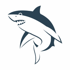 Naklejka premium Vector illustration of an aggressive cartoon shark