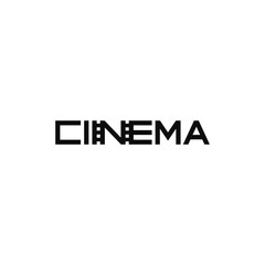 Cinema text, word mark logo design.