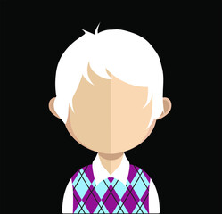 Abstract Boy Avtar Character.In fiction, a character is a person or other being in a narrative vector illustration. many uses for advertising, book page, paintings, printing, mobile wallpaper, mobile.