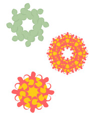 Various different shapes set vector illustration isolated on white background.