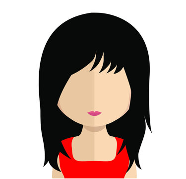 Abstract Girl Avtar Character.In fiction, a character is a person or other being in a narrative vector illustration. many uses for advertising, book page, paintings, printing, mobile wallpaper, mobile