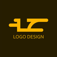 simple letter lz for logo design template - obrazy, fototapety, plakaty