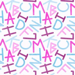 School seamless alphabet pattern for fabrics and textiles and packaging and kids and wrapping paper