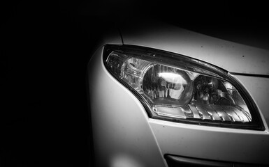 white car headlight