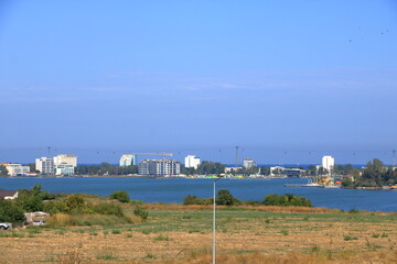 Constanta in Romania: Landscape with the boulevard in Mamaia resort and Siutghiol lake