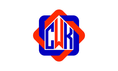 CWK three letter real estate logo with home icon logo design vector template | construction logo | housing logo | engineering logo | initial letter logo | minimalist logo | property logo |