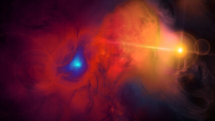 3D Rendering of Dust and Cloud Interstellar in a Universe