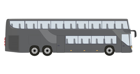 Grey tourist bus. vector illustration