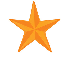 Orange  star isolated. vector illustration